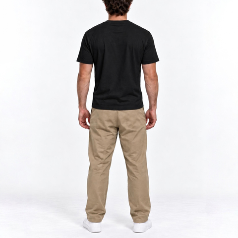 Black Mercerised Cotton Fitted T-Shirt