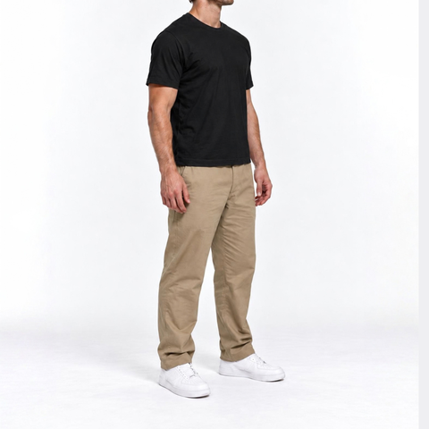Black Mercerised Cotton Fitted T-Shirt